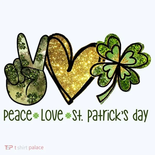 Peace Love St Patrick's Day Festive Women's T-Shirt