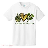 Peace Love St Patrick's Day Festive Kids T-Shirt thumb 0