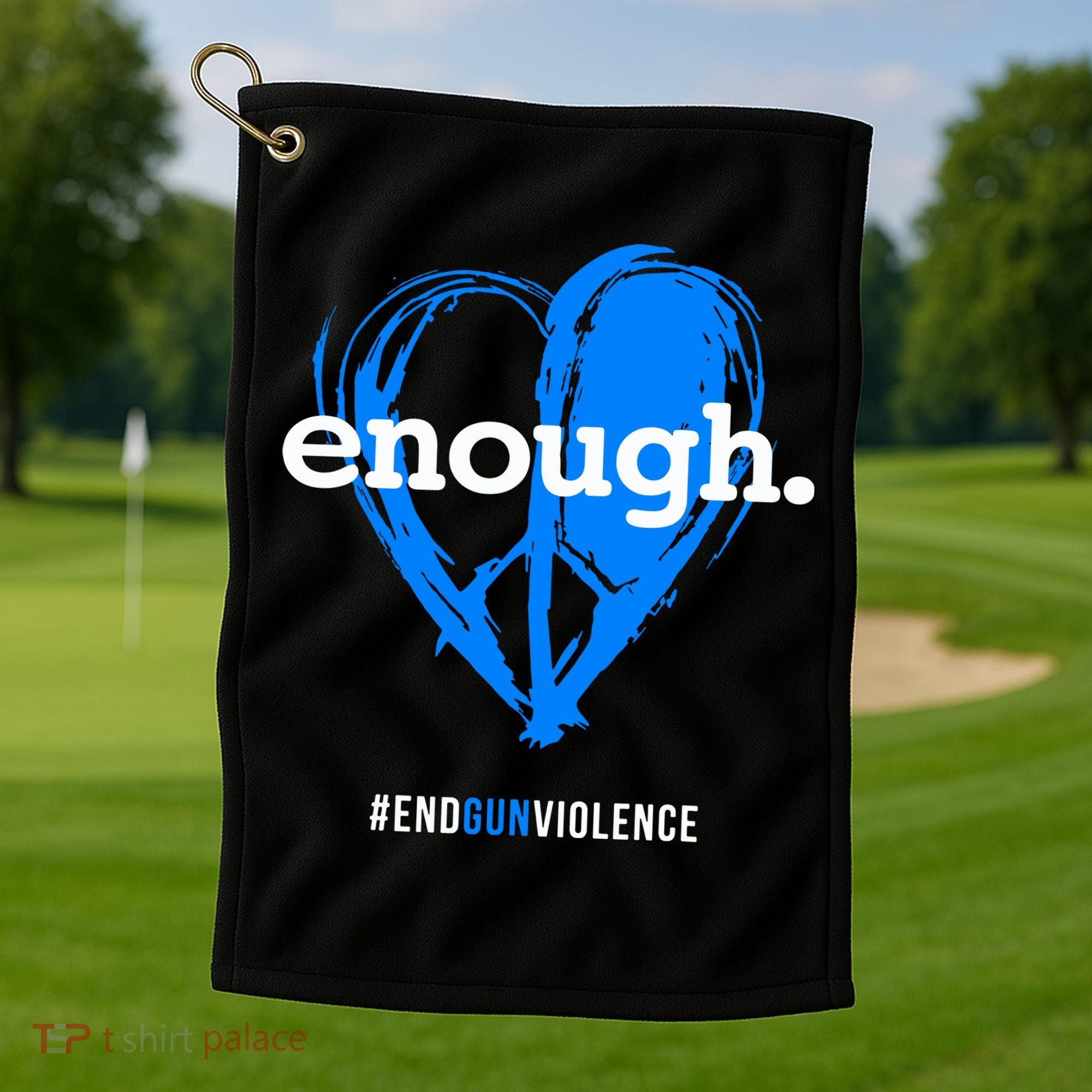 Peace & Love Symbol, Anti Gun Golf Towel