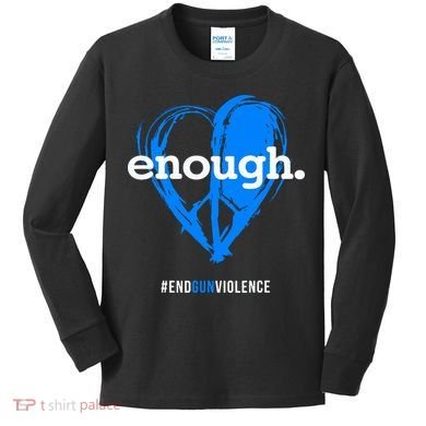 Peace & Love Symbol, Anti Gun Kids Long Sleeve Shirt