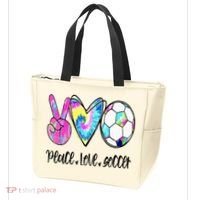 Peace Love Soccer Tie Dye Cute Soccer Lovers Tote Bag thumb 3