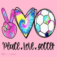 Peace Love Soccer Tie Dye Cute Soccer Lovers Coaster thumb 2