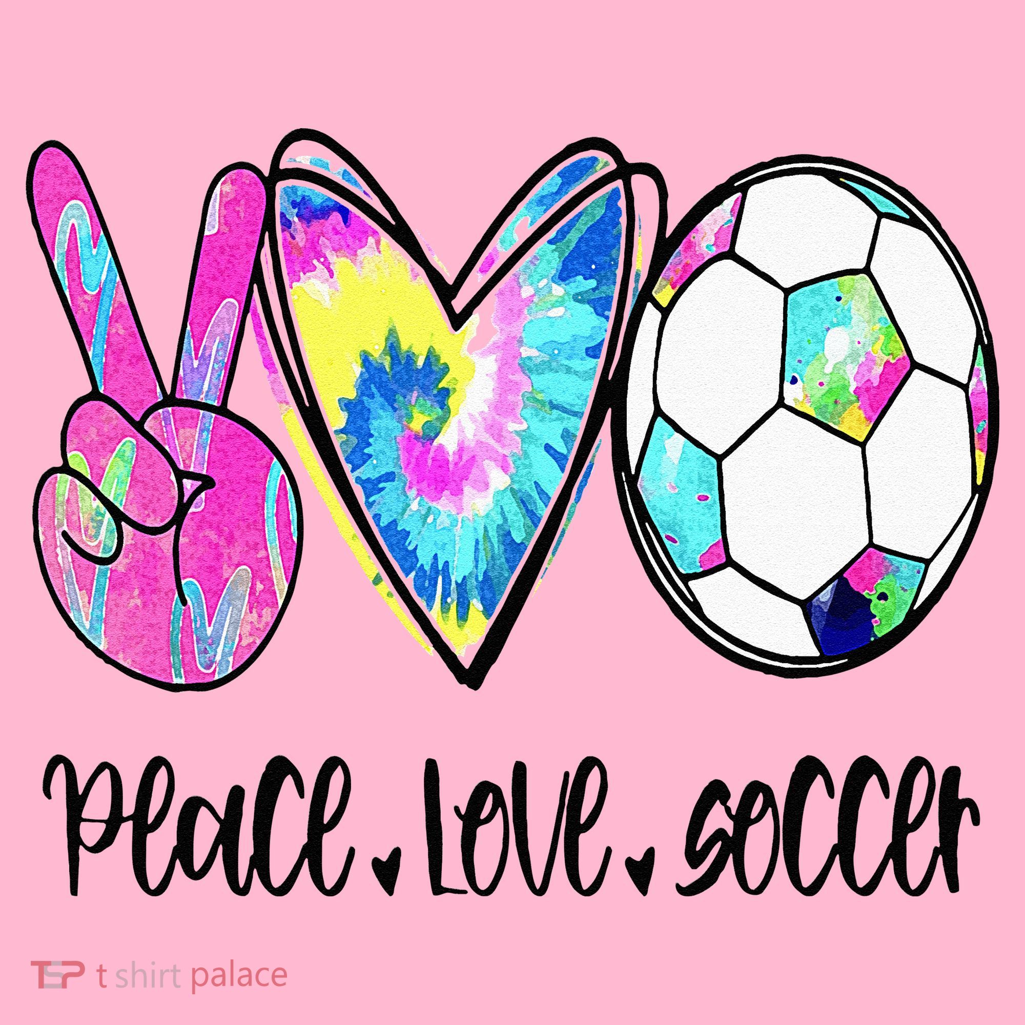 Peace Love Soccer Tie Dye Cute Soccer Lovers Coaster