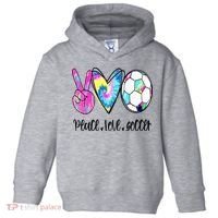 Peace Love Soccer Tie Dye Cute Soccer Lovers Toddler Hoodie thumb 0