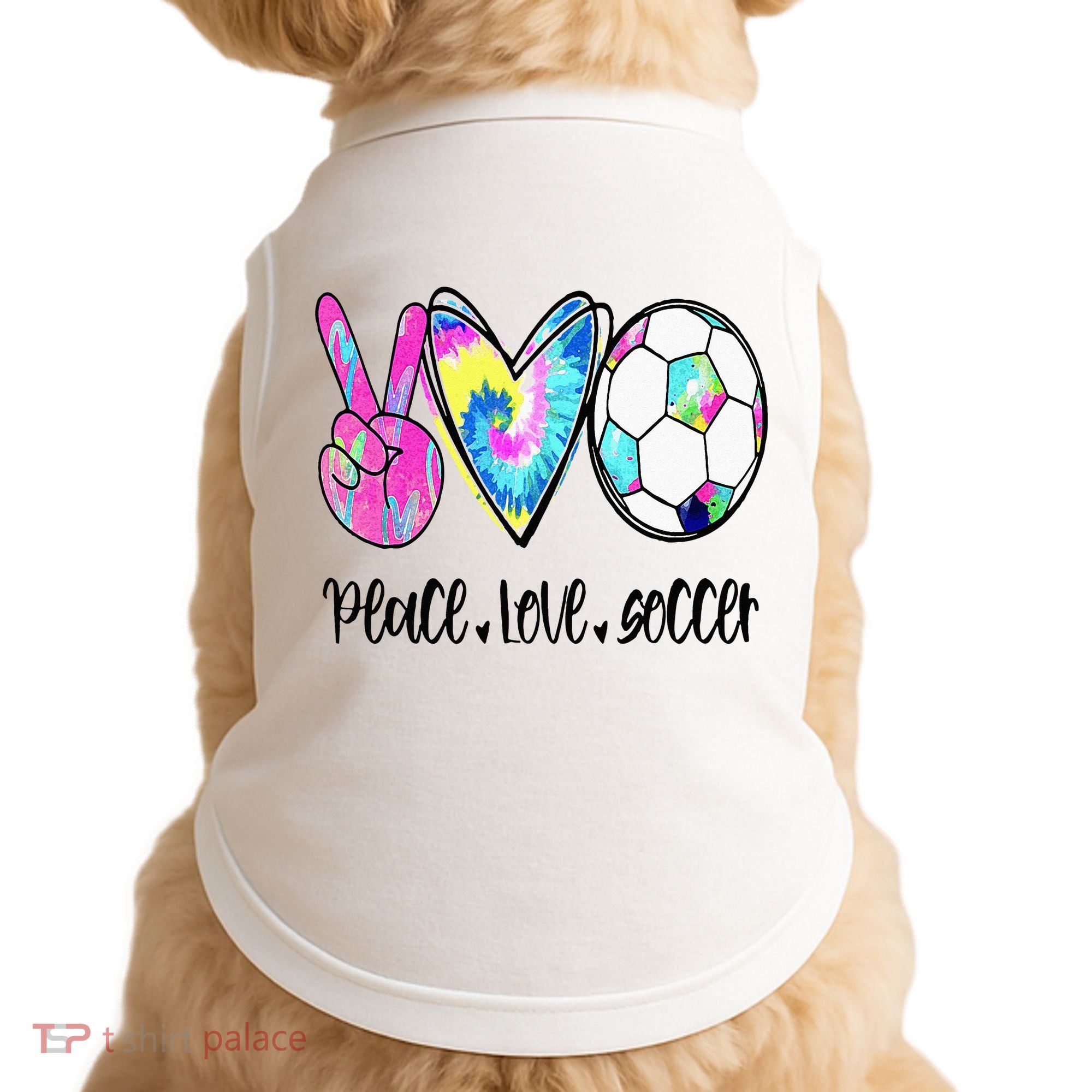 Peace Love Soccer Tie Dye Cute Soccer Lovers Doggie Tank