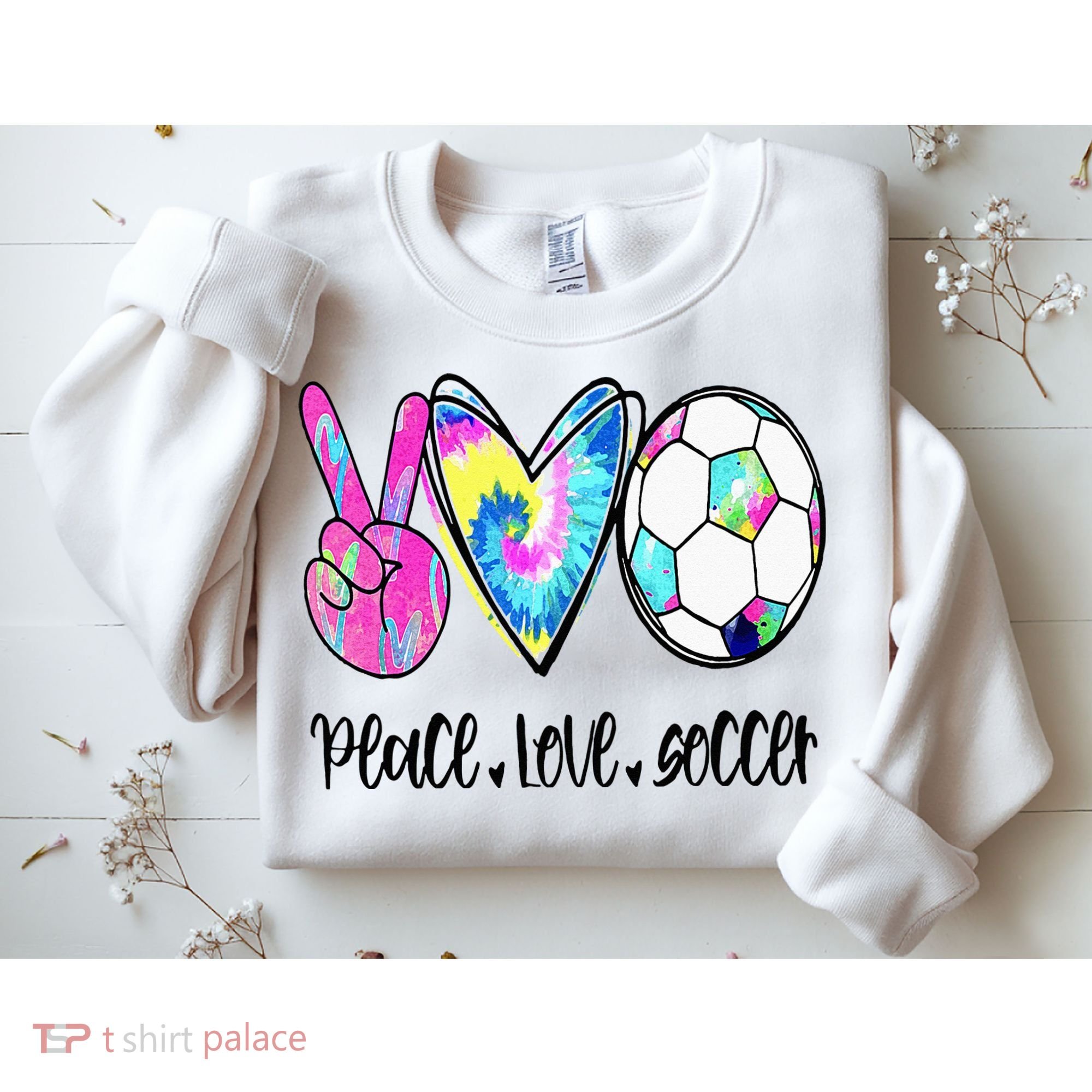 Peace Love Soccer Tie Dye Cute Soccer Lovers Sweatshirt