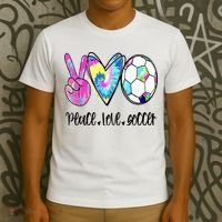 Peace Love Soccer Tie Dye Cute Soccer Lovers T-Shirt thumb 3