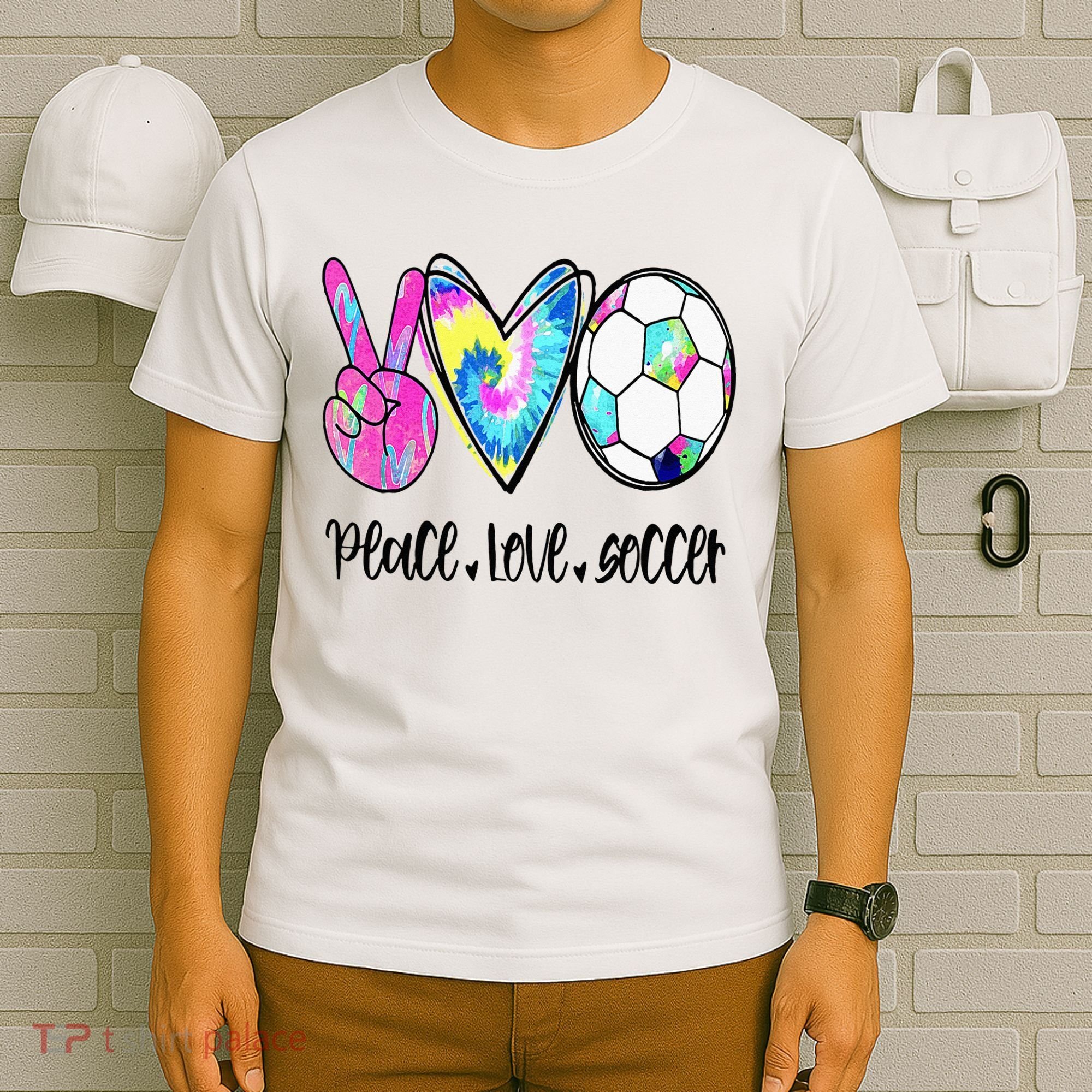 Peace Love Soccer Tie Dye Cute Soccer Lovers T-Shirt