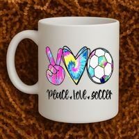 Peace Love Soccer Tie Dye Cute Soccer Lovers Coffee Mug thumb 2