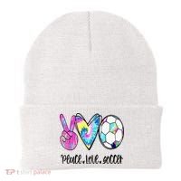 Peace Love Soccer Tie Dye Cute Soccer Lovers Beanie thumb 0