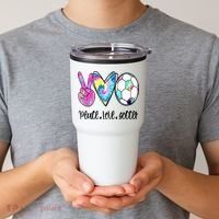Peace Love Soccer Tie Dye Cute Soccer Lovers Tumbler thumb 2