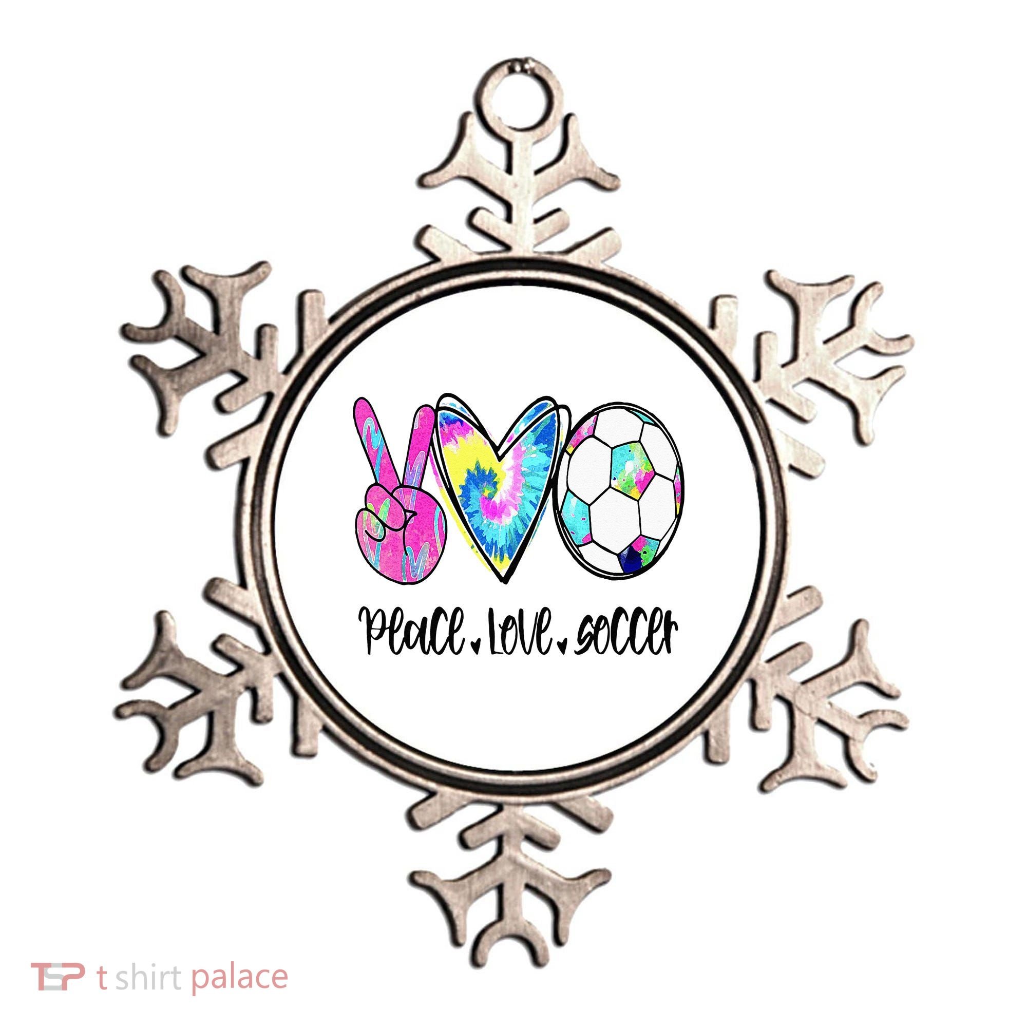 Peace Love Soccer Tie Dye Cute Soccer Lovers Ornament
