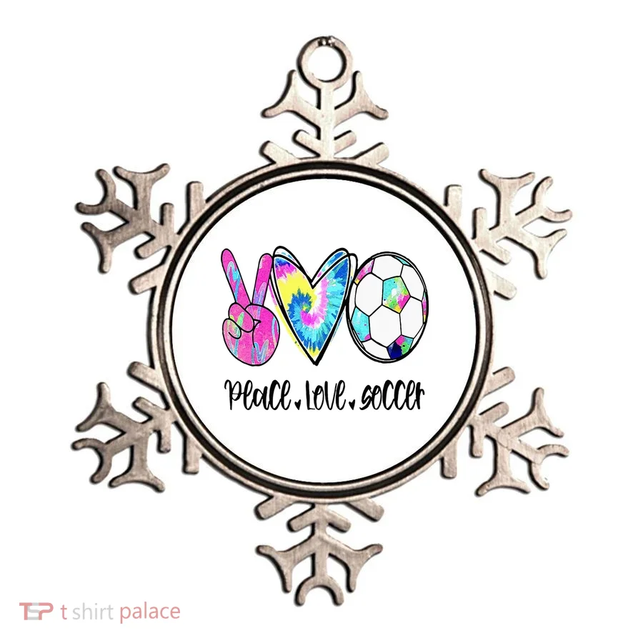 Peace Love Soccer Tie Dye Cute Soccer Lovers Ornament