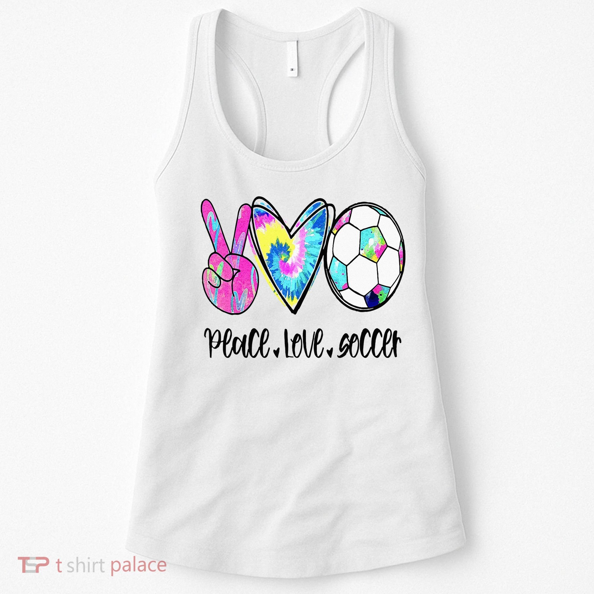 Peace Love Soccer Tie Dye Cute Soccer Lovers Women's Tank Top