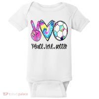 Peace Love Soccer Tie Dye Cute Soccer Lovers Baby Bodysuit thumb 0