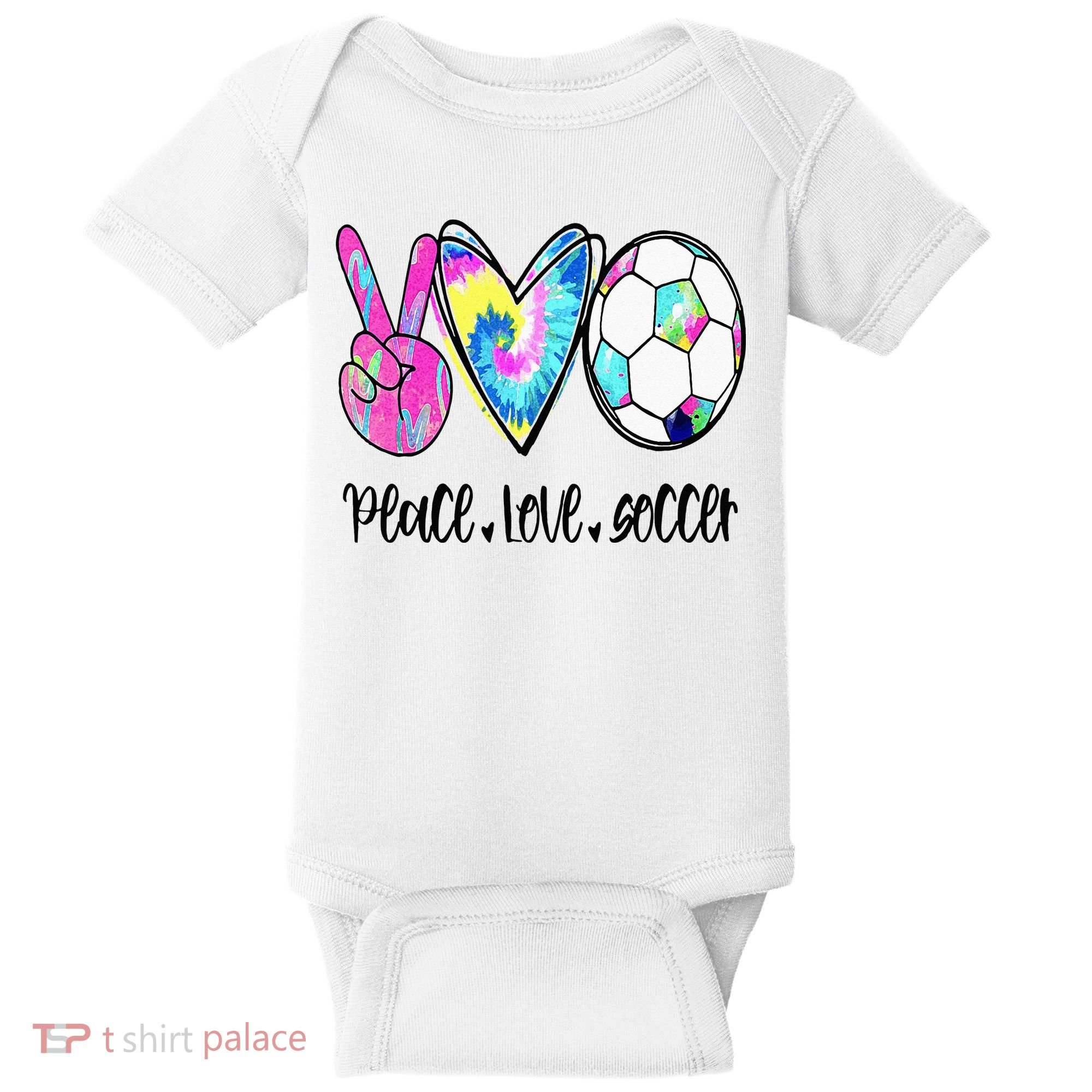Peace Love Soccer Tie Dye Cute Soccer Lovers Baby Bodysuit