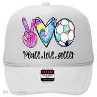 Peace Love Soccer Tie Dye Cute Soccer Lovers Hat thumb 0