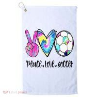 Peace Love Soccer Tie Dye Cute Soccer Lovers Golf Towel thumb 0