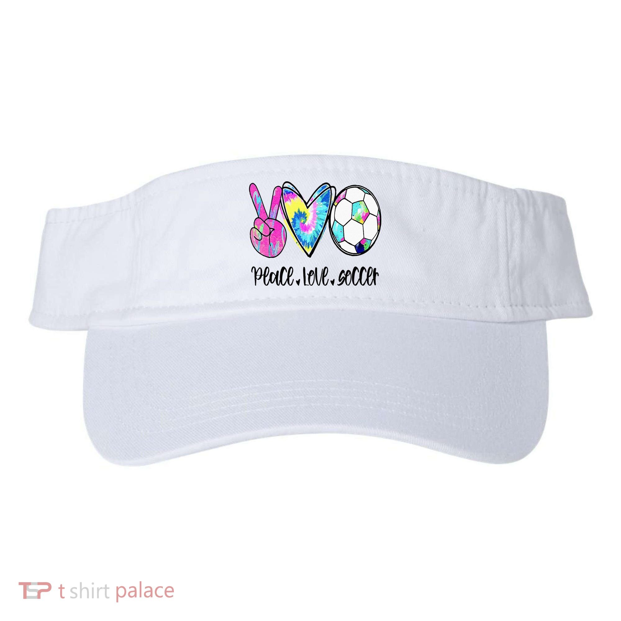 Peace Love Soccer Tie Dye Cute Soccer Lovers Visor