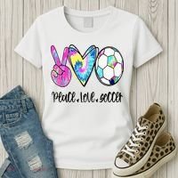 Peace Love Soccer Tie Dye Cute Soccer Lovers Women's T-Shirt thumb 3