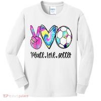 Peace Love Soccer Tie Dye Cute Soccer Lovers Kids Long Sleeve Shirt thumb 0
