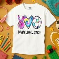 Peace Love Soccer Tie Dye Cute Soccer Lovers Kids T-Shirt thumb 3