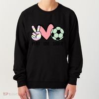 Peace Love Soccer Cute Pastel N Great Gift Women's Sweatshirt thumb 0