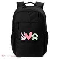 Peace Love Soccer Cute Pastel N Great Gift Backpack thumb 0