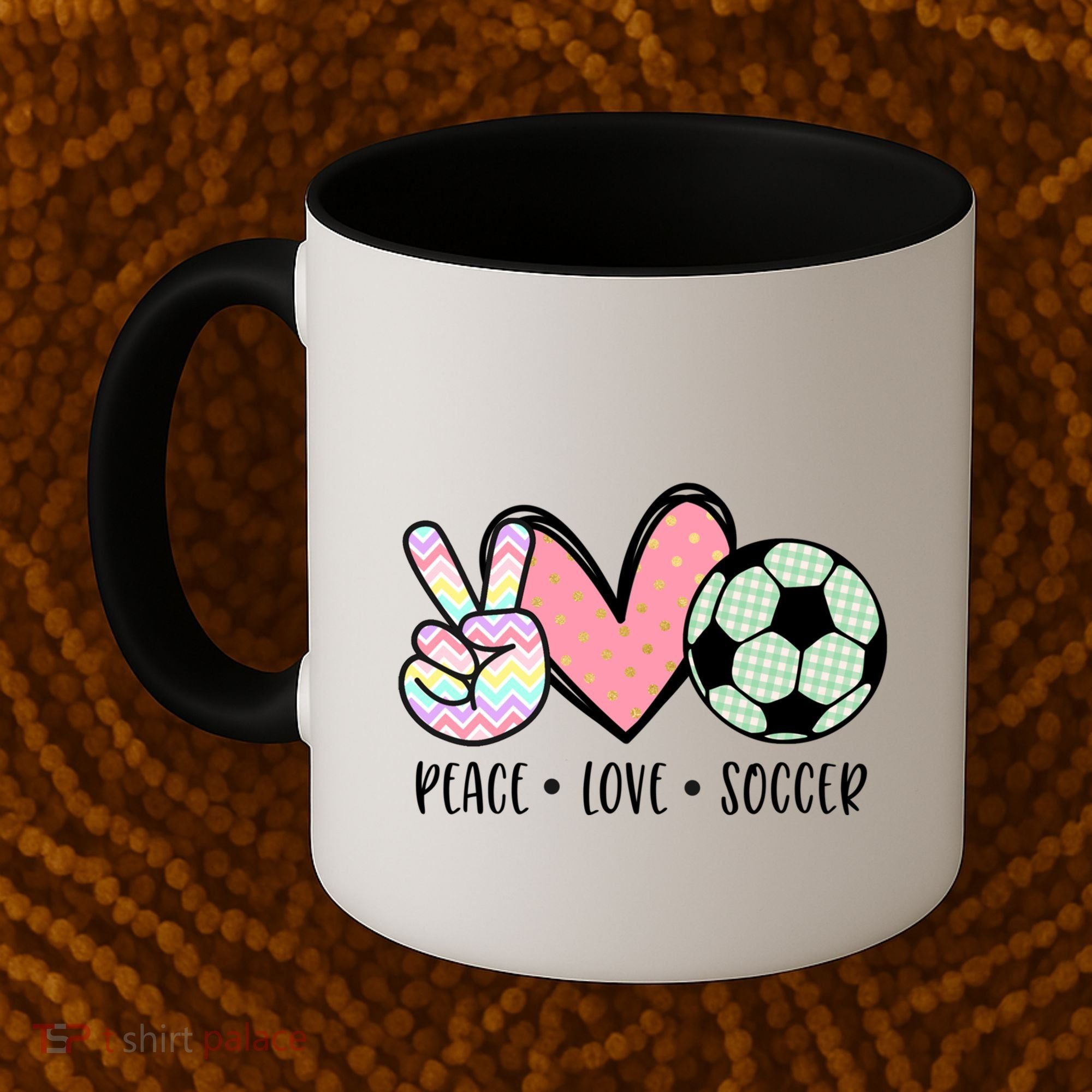 Peace Love Soccer Cute Pastel N Great Gift Coffee Mug