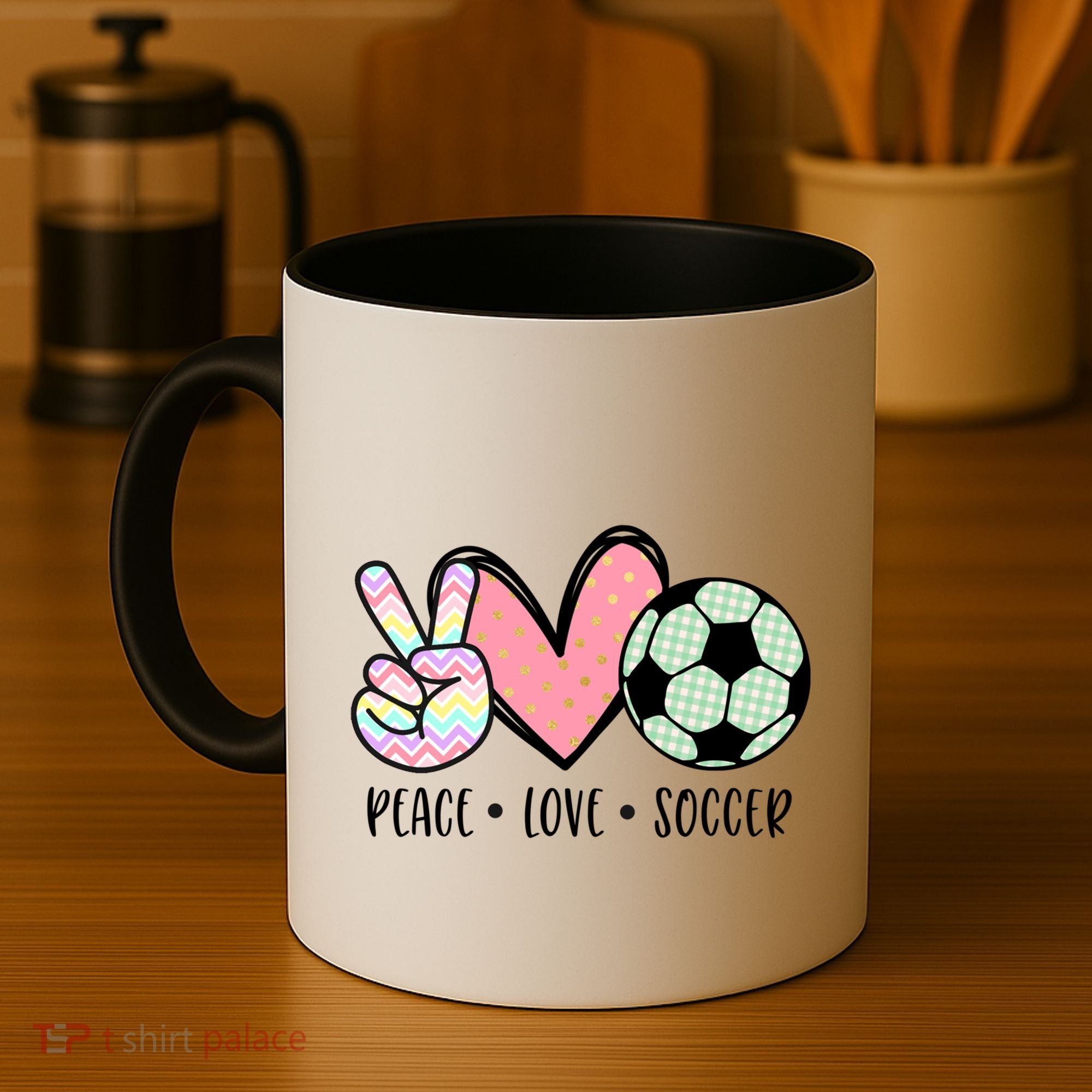 Peace Love Soccer Cute Pastel N Great Gift Coffee Mug