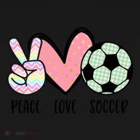 Peace Love Soccer Cute Pastel N Great Gift Women's Hoodie thumb 2