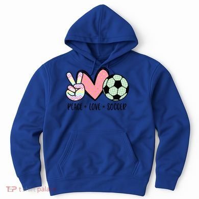 Peace Love Soccer Cute Pastel N Great Gift Hoodie