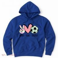 Peace Love Soccer Cute Pastel N Great Gift Hoodie thumb 0