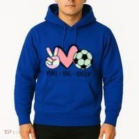 Peace Love Soccer Cute Pastel N Great Gift Hoodie thumb 2