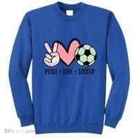 Peace Love Soccer Cute Pastel N Great Gift Sweatshirt thumb 0