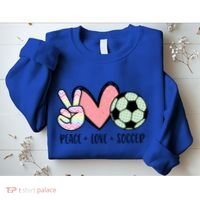 Peace Love Soccer Cute Pastel N Great Gift Sweatshirt thumb 2