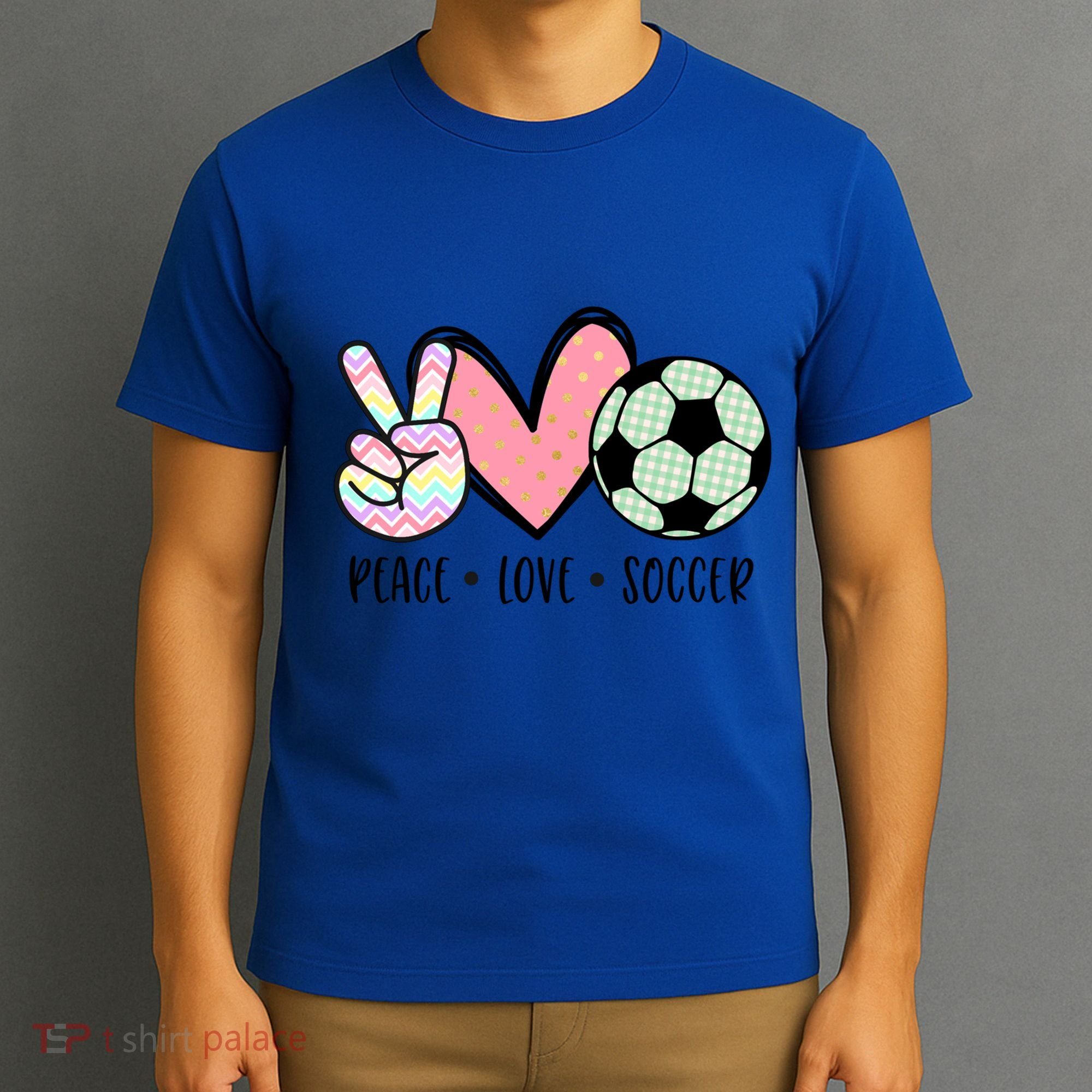 Peace Love Soccer Cute Pastel N Great Gift T-Shirt