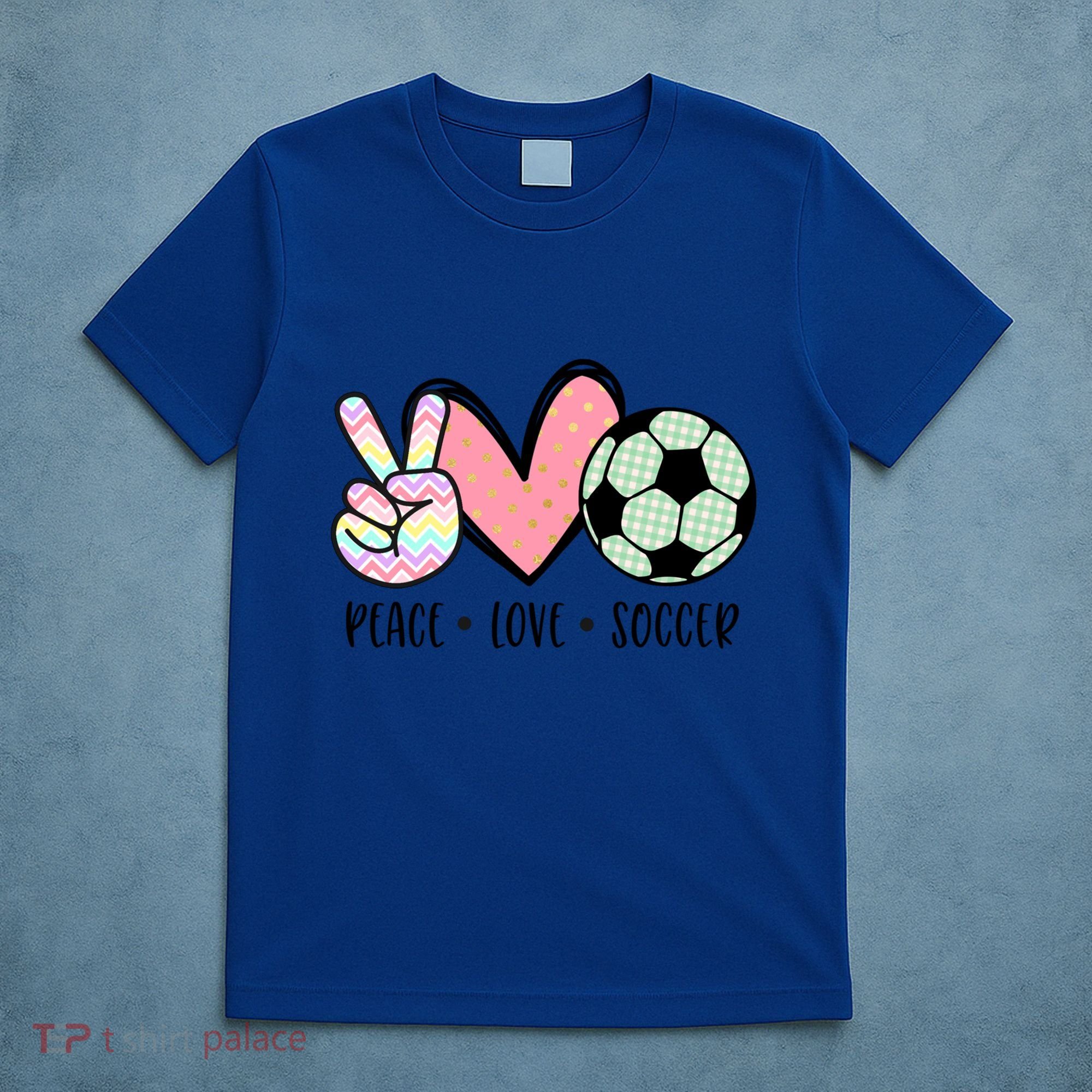 Peace Love Soccer Cute Pastel N Great Gift T-Shirt