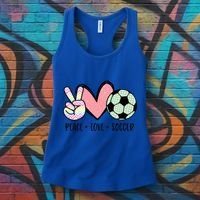 Peace Love Soccer Cute Pastel N Great Gift Women's Tank Top thumb 3