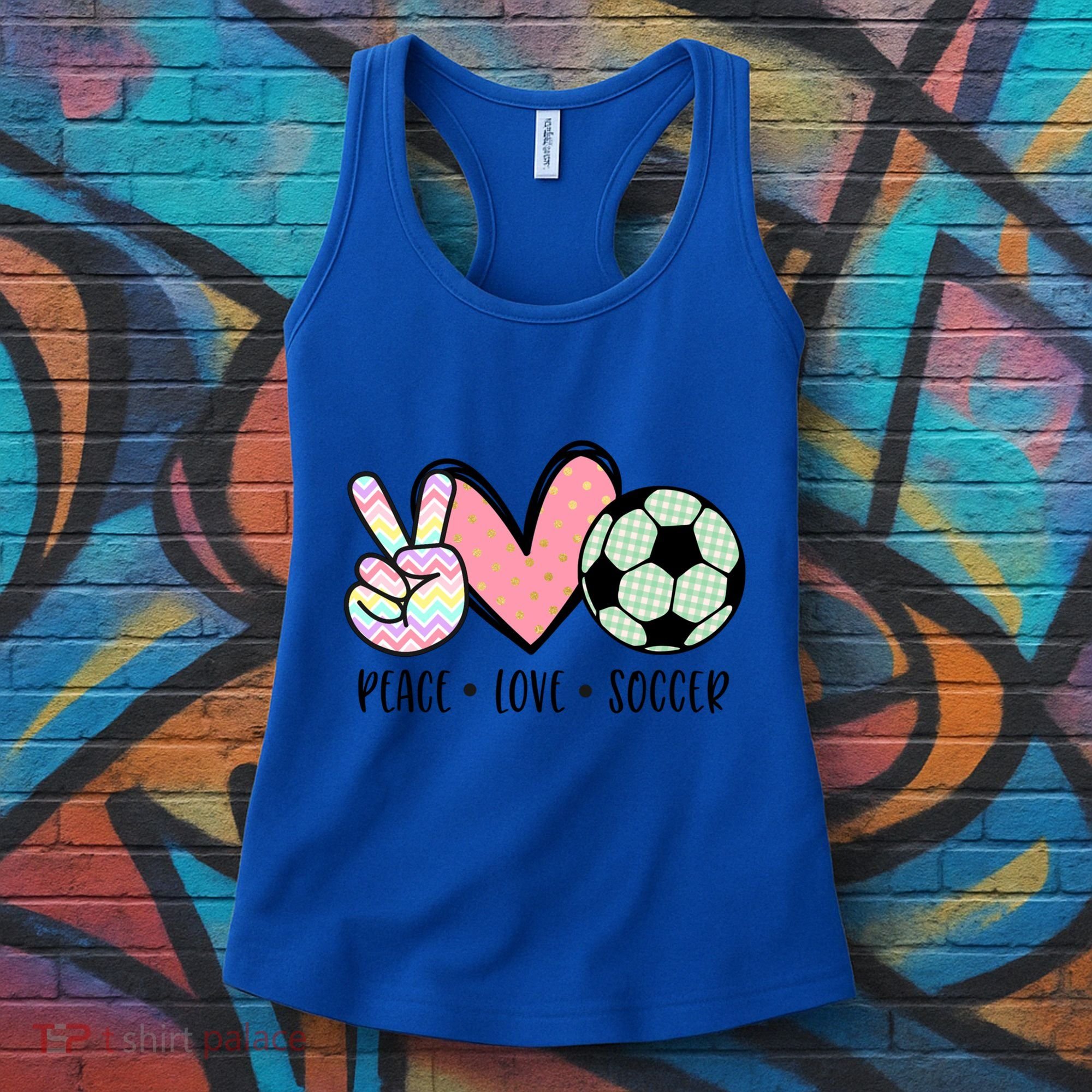 Peace Love Soccer Cute Pastel N Great Gift Women's Tank Top