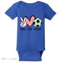 Peace Love Soccer Cute Pastel N Great Gift Baby Bodysuit thumb 0