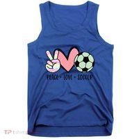 Peace Love Soccer Cute Pastel N Great Gift Tank Top thumb 0