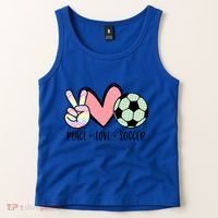 Peace Love Soccer Cute Pastel N Great Gift Tank Top thumb 2