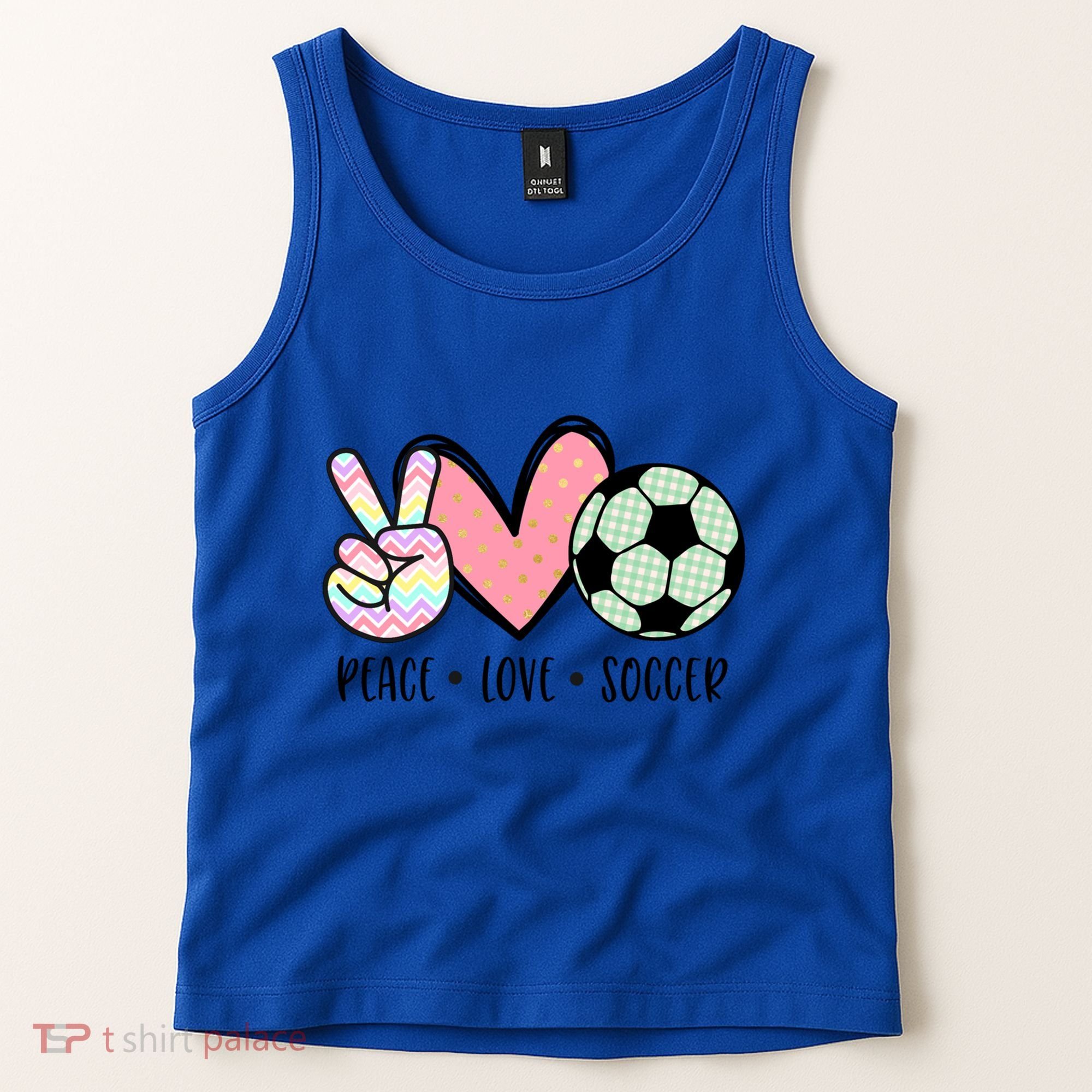 Peace Love Soccer Cute Pastel N Great Gift Tank Top