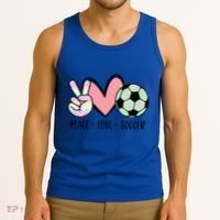 Peace Love Soccer Cute Pastel N Great Gift Tank Top thumb 3