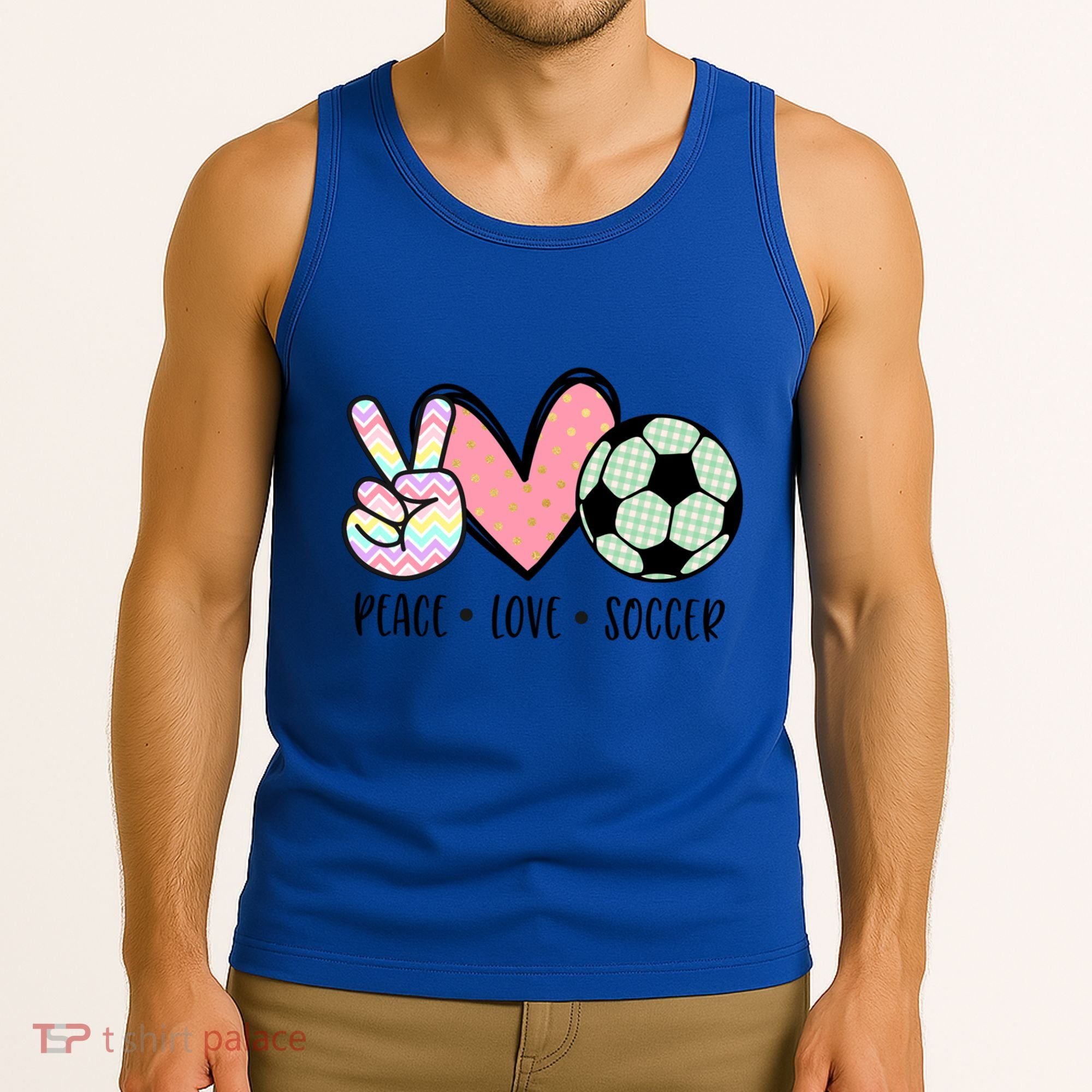 Peace Love Soccer Cute Pastel N Great Gift Tank Top