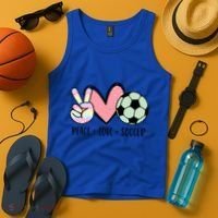 Peace Love Soccer Cute Pastel N Great Gift Tank Top thumb 4