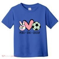 Peace Love Soccer Cute Pastel N Great Gift Toddler T-Shirt thumb 0