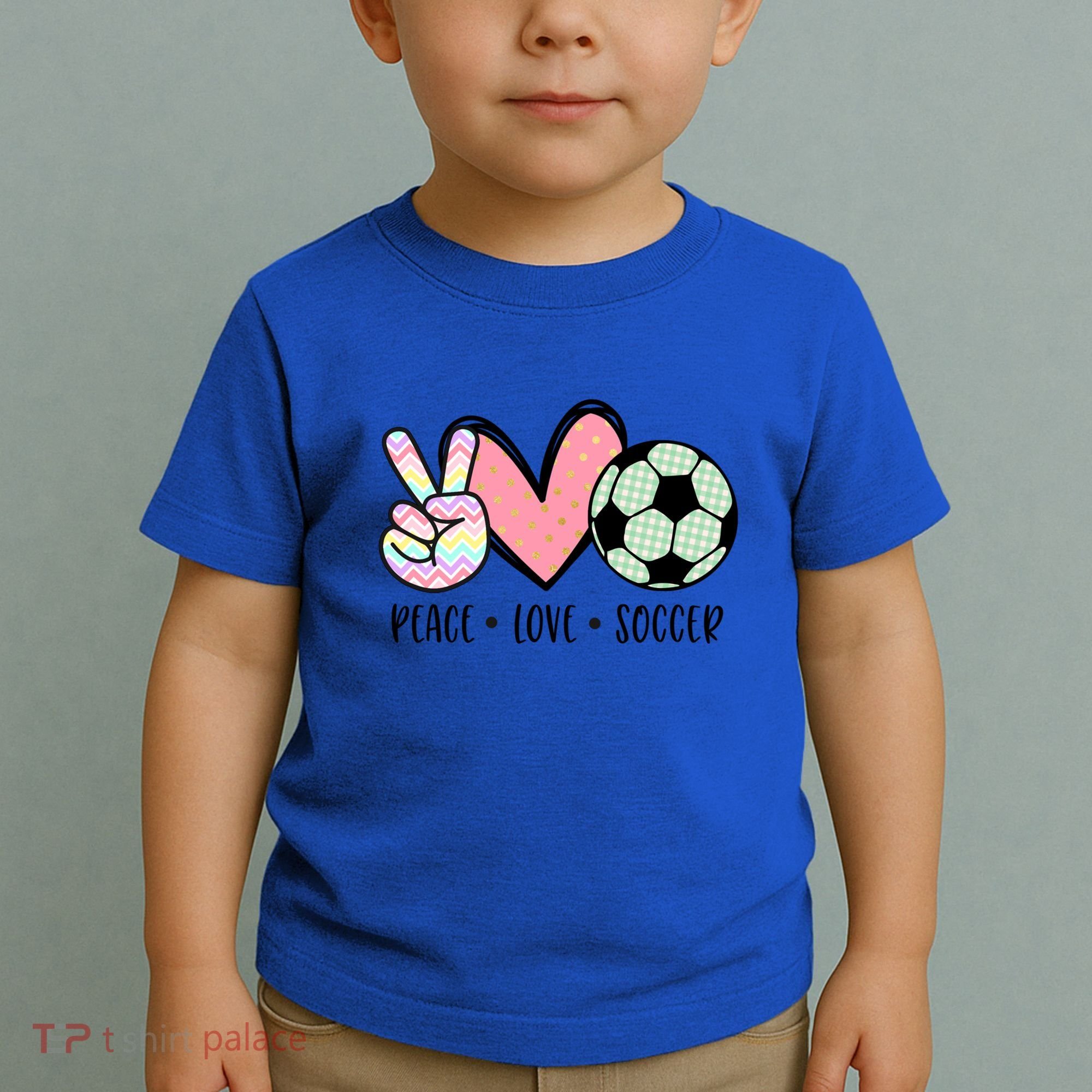 Peace Love Soccer Cute Pastel N Great Gift Toddler T-Shirt