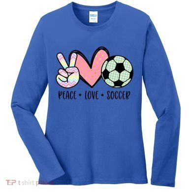 Peace Love Soccer Cute Pastel N Great Gift Women's Long Sleeve Shirt